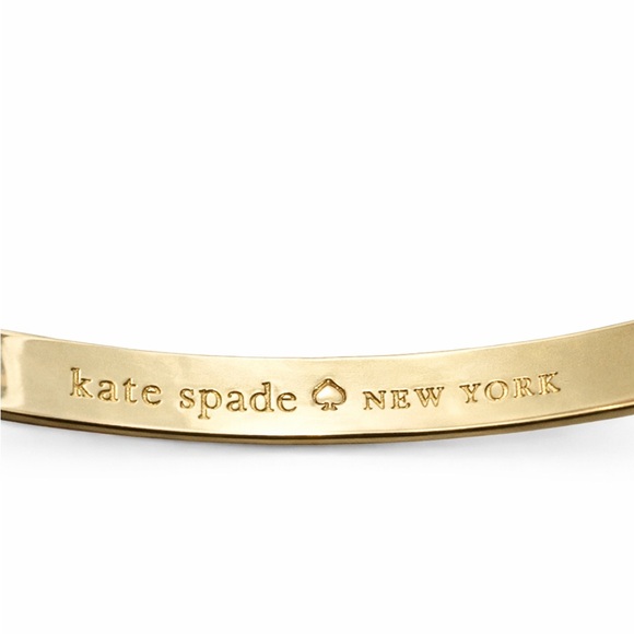 Vintage Kate Spade “Et Cetera” Gold Tone Polka Dot Bangle - Picture 4 of 7